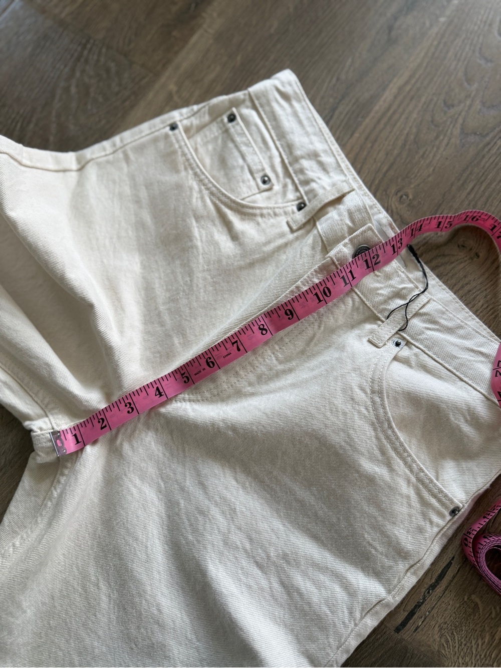 Zara 100%Cotton Cream Wide Leg Jeans - Picture 7 of 13
